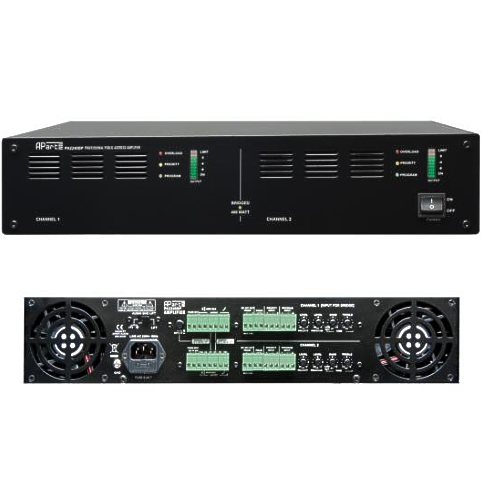 ELA Verstärker 720W 2x360W 100V Endstufe 230VAC+24VDC 2Kanal