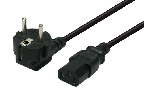 41-679-00146 10m Netzkabel C13 Kaltgeräte auf Schutzkontaktstecker Schwarz