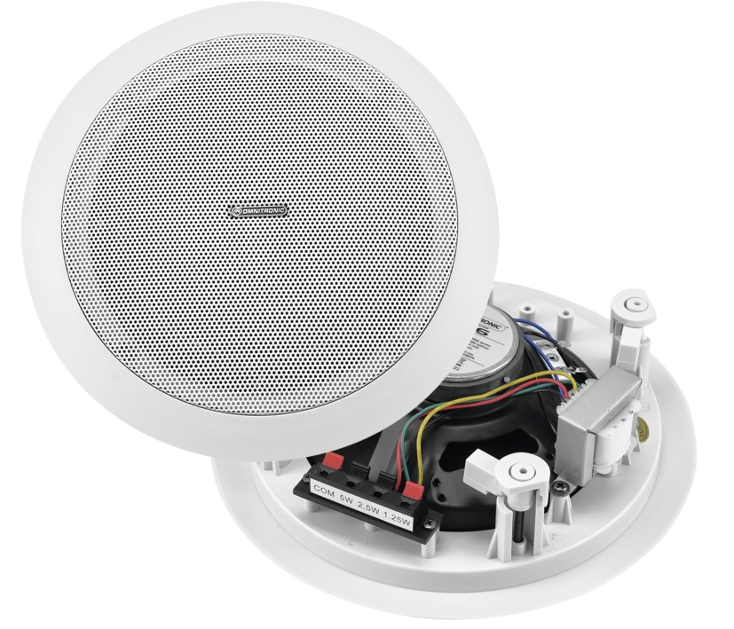 88-500-01775_230mm_Deckenlautsprecher 230mm ELA Deckenlautsprecher Weiss 10W 8ohm mit 100V 5W ELA Trafo
